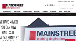 Desktop Screenshot of mainstreetclothing.com.au